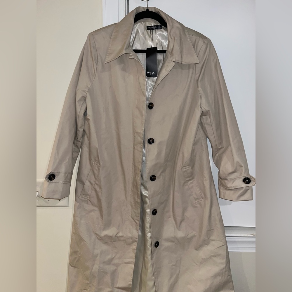 Nasty Gal Womens Jacket / long trench coat - size US 6 (UK 10)